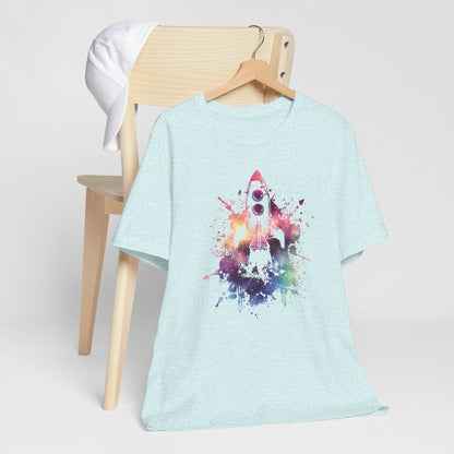 Rocket Ship T-Shirt — Colorful Space Launch Graphic Tee