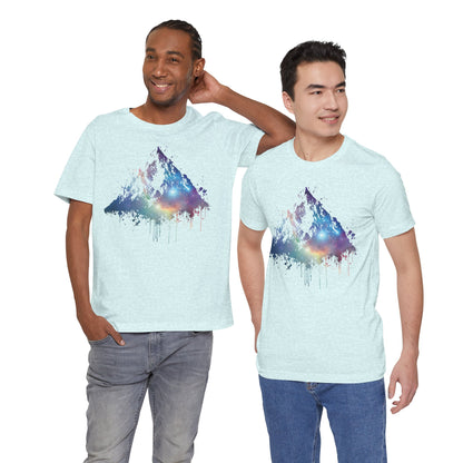 Space Mountain Watercolor Tee — Colorful Drip Peak Graphic T-Shirt