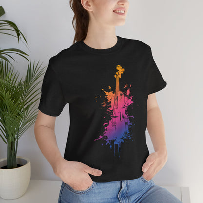 Colorful Violin Splash T-Shirt — Watercolor Musician Tee for Violinists & Music Lovers