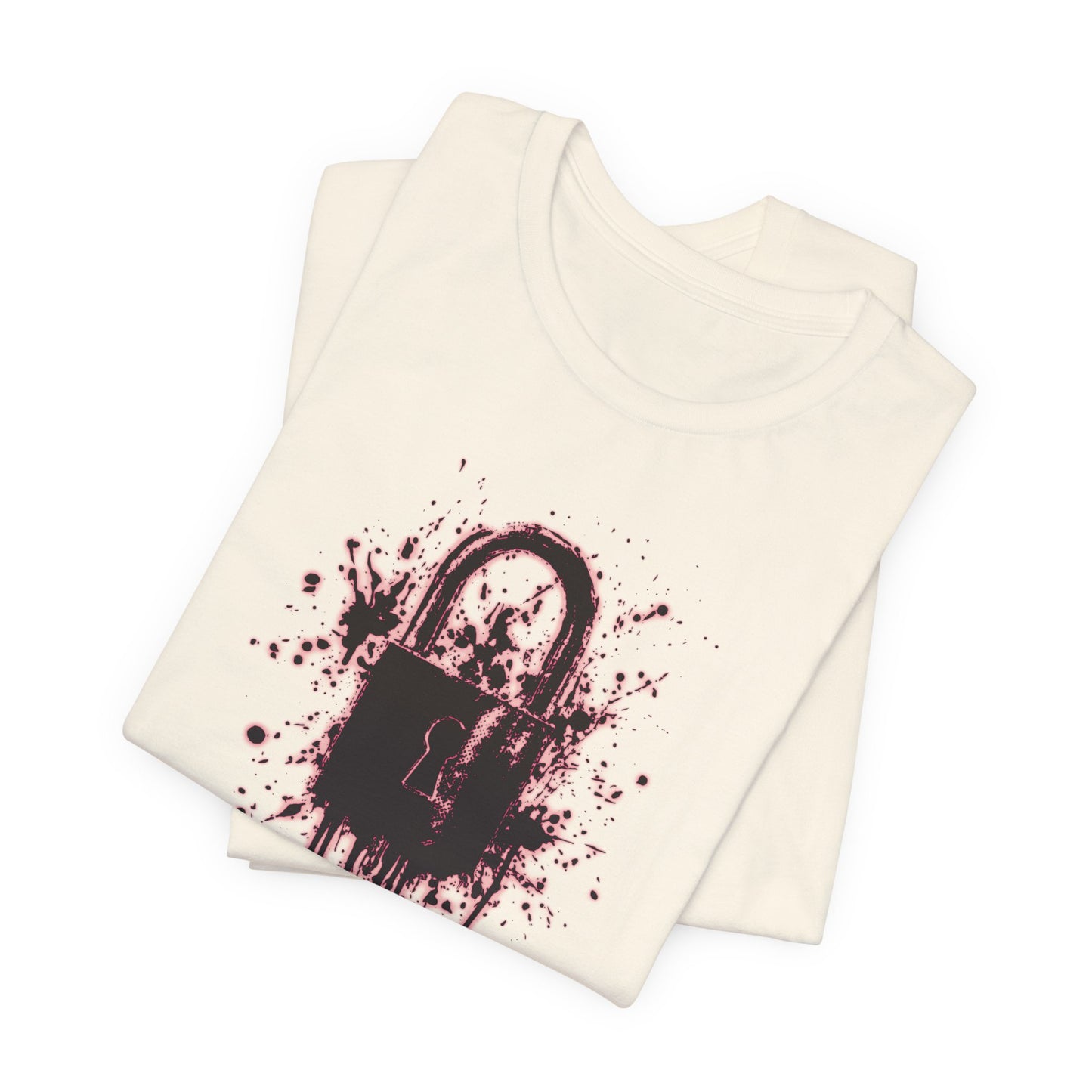 Locked Up Graphic Tee — Dark Splatter Lock Design