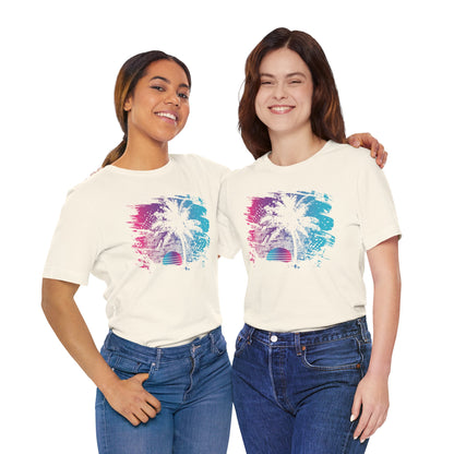Retro Palm Sunset Tee — Vintage Beach Palm Tree T-Shirt