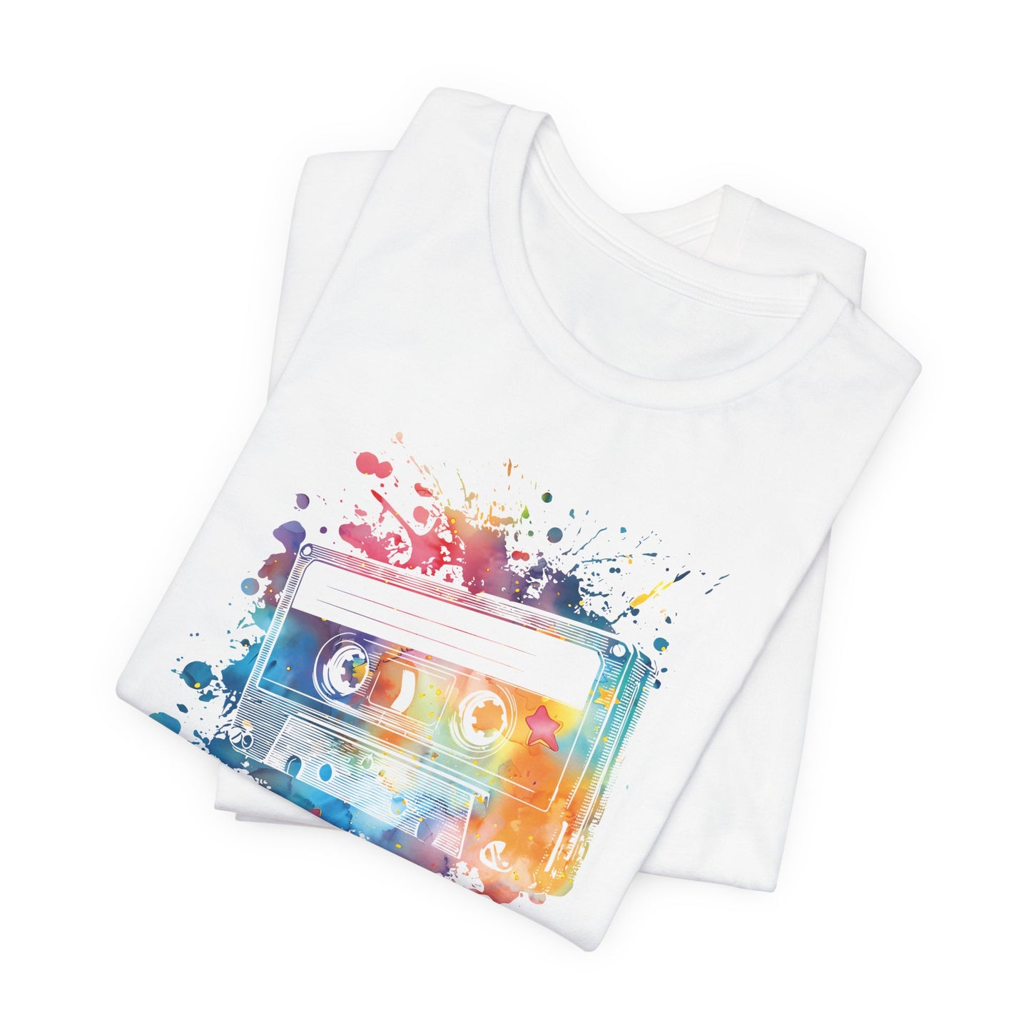 Retro Watercolor Cassette Tape T-Shirt — Vintage Music Tee