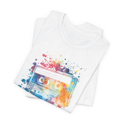 Retro Watercolor Cassette Tape T-Shirt — Vintage Music Tee