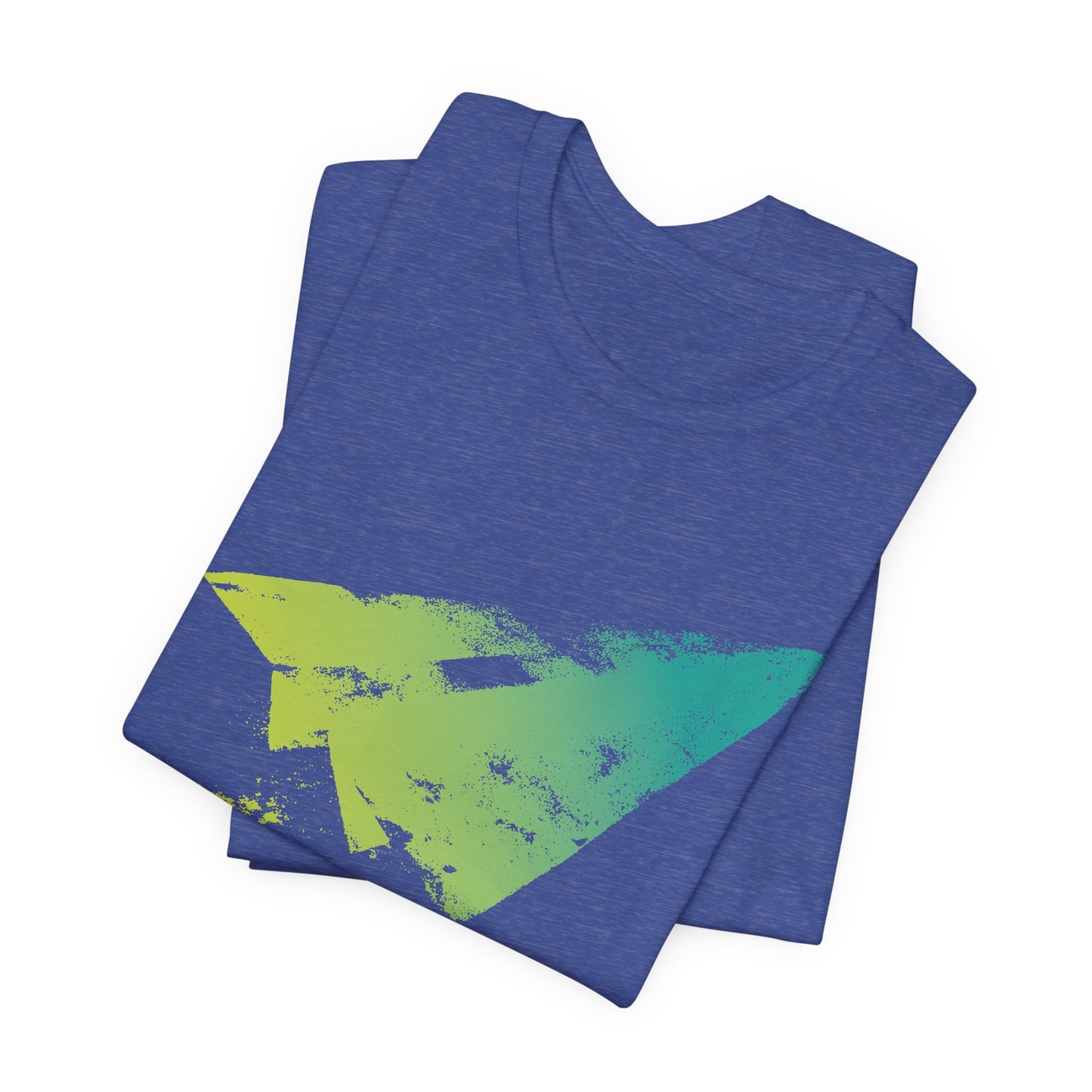 Paper Airplane Graphic Tee — Green Gradient Flight T‑Shirt