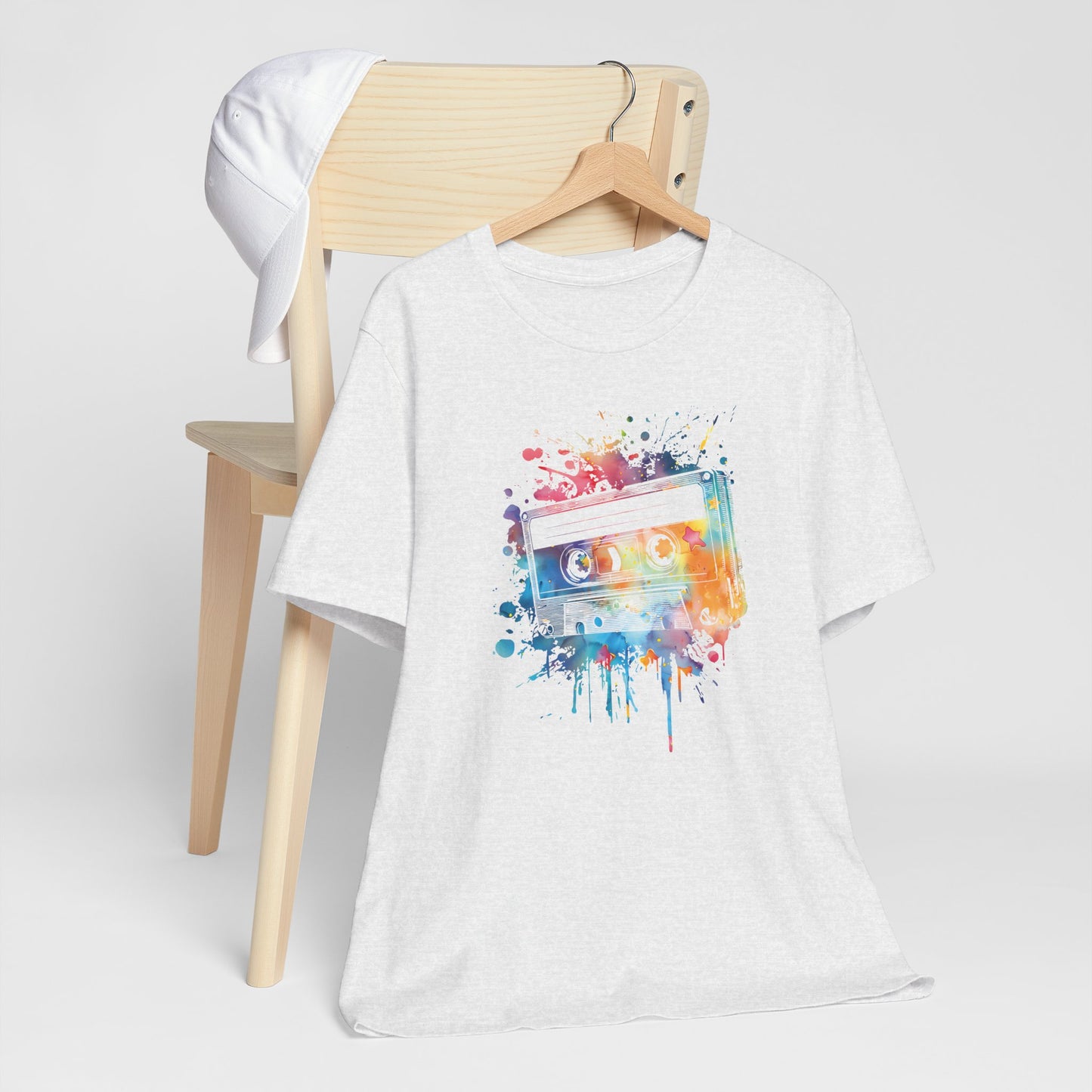 Retro Watercolor Cassette Tape T-Shirt — Vintage Music Tee