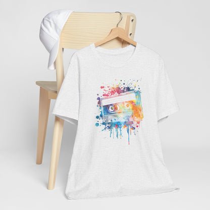 Retro Watercolor Cassette Tape T-Shirt — Vintage Music Tee