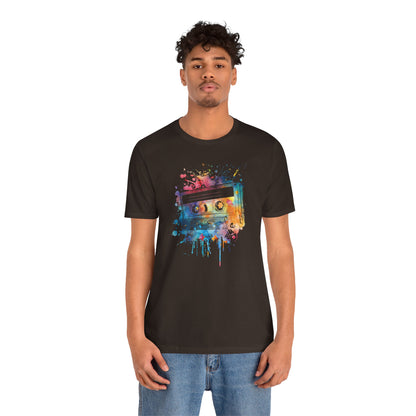Retro Watercolor Cassette Tape T-Shirt — Vintage Music Tee
