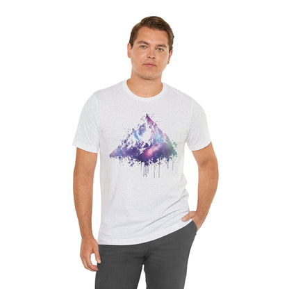 Space Mountain Watercolor Tee — Colorful Drip Peak Graphic T-Shirt