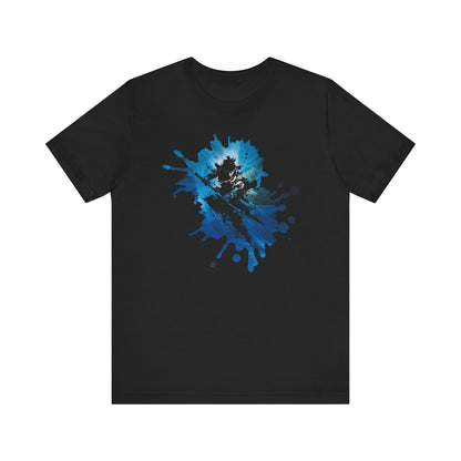 Watercolor Skateboarder T-Shirt — Blue Splash Graphic Tee