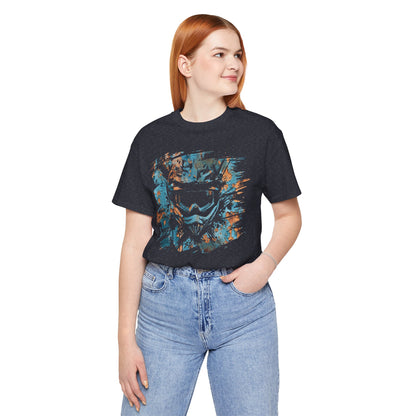 Motorcross Helmet T-Shirt — Distressed Brushstroke Animal Graphic Tee