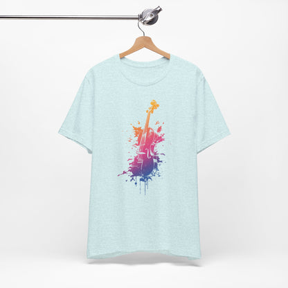 Colorful Violin Splash T-Shirt — Watercolor Musician Tee for Violinists & Music Lovers
