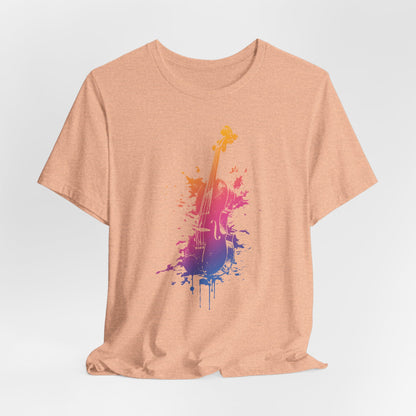 Colorful Violin Splash T-Shirt — Watercolor Musician Tee for Violinists & Music Lovers