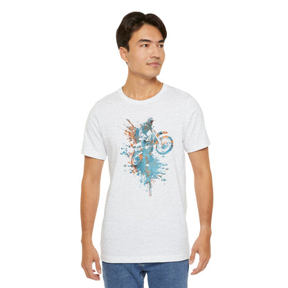 Motocross Splash Graphic Tee — Dirt Bike Rider Art T-Shirt