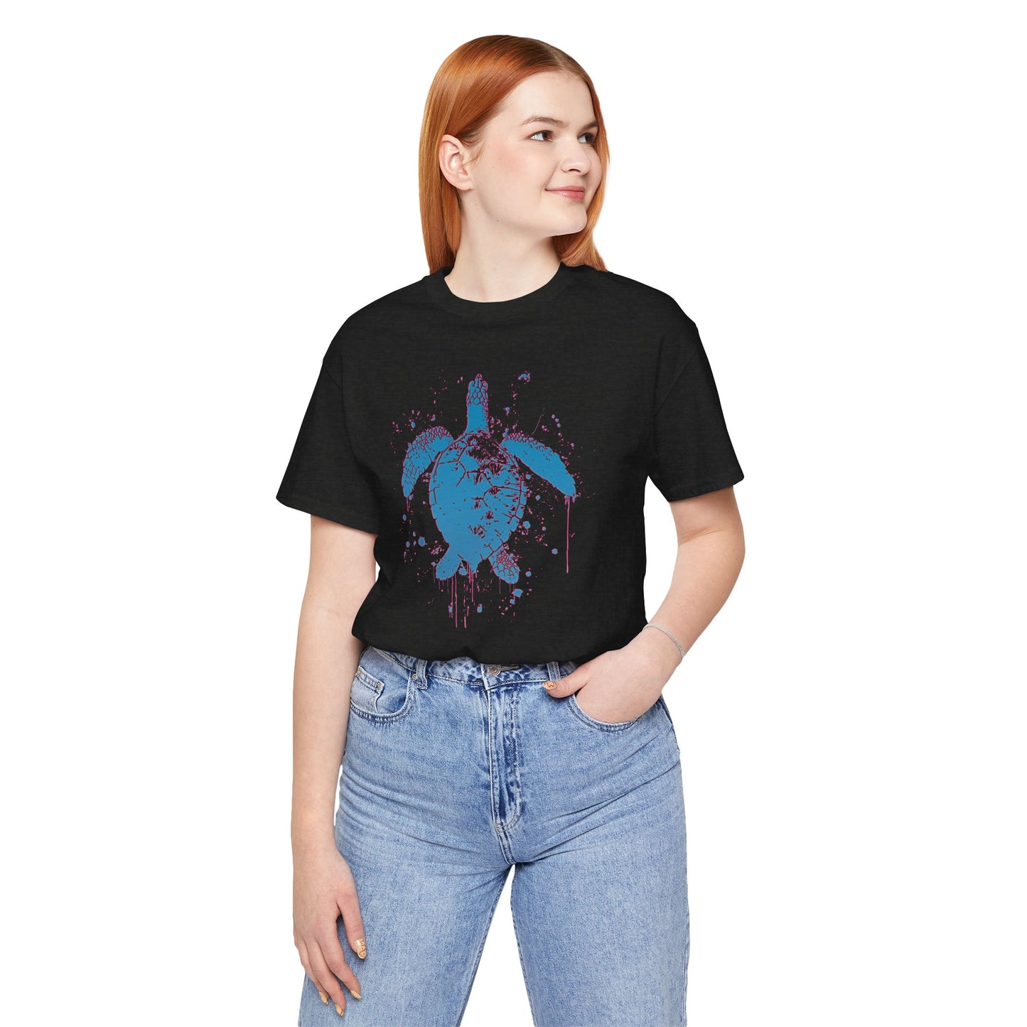 Blue Neon Sea Turtle T-Shirt — Ocean Beach Beachwear Tee