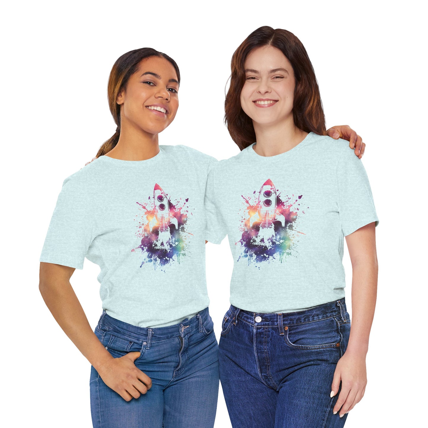 Rocket Ship T-Shirt — Colorful Space Launch Graphic Tee