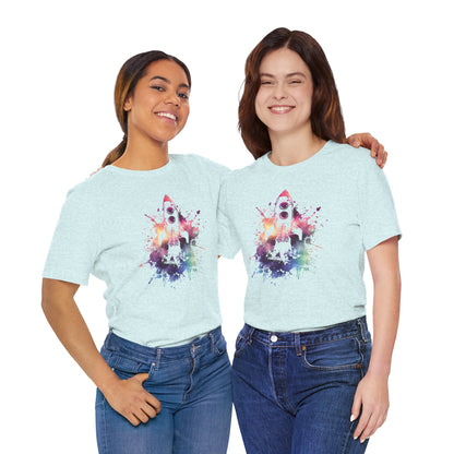 Rocket Ship T-Shirt — Colorful Space Launch Graphic Tee
