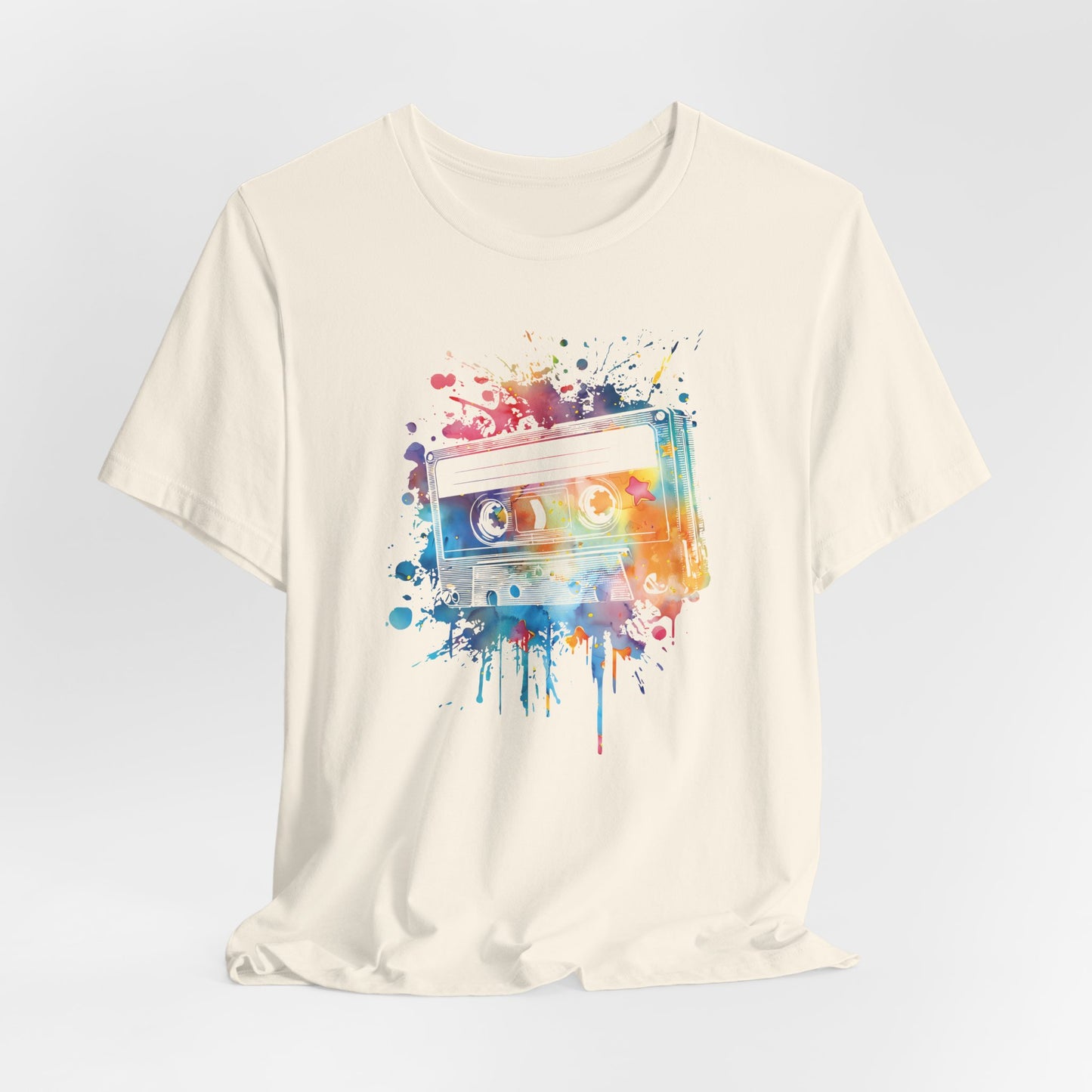 Retro Watercolor Cassette Tape T-Shirt — Vintage Music Tee