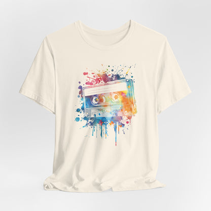 Retro Watercolor Cassette Tape T-Shirt — Vintage Music Tee