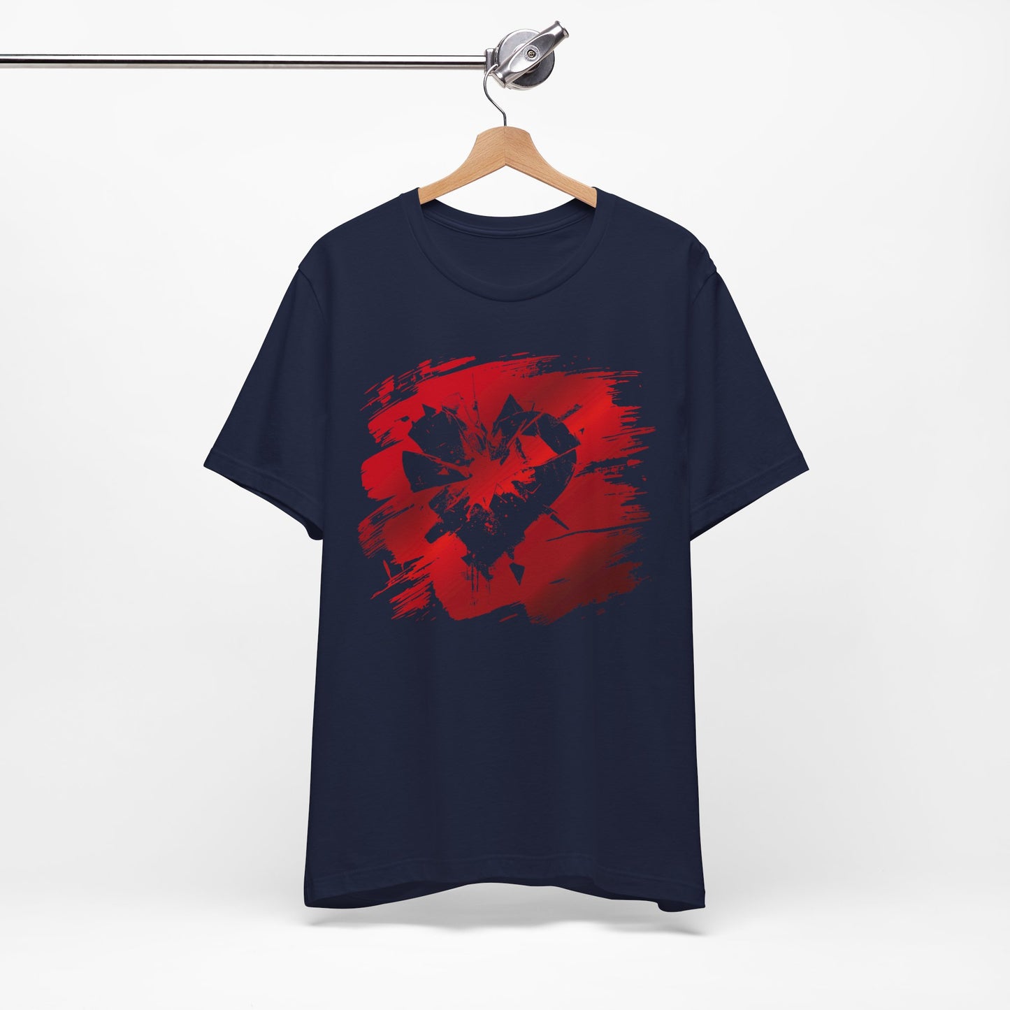Broken Heart Brushstroke Tee — Distressed Red Heart Graphic Shirt