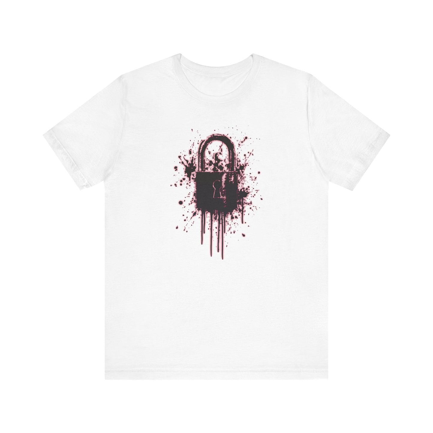 Locked Up Graphic Tee — Dark Splatter Lock Design
