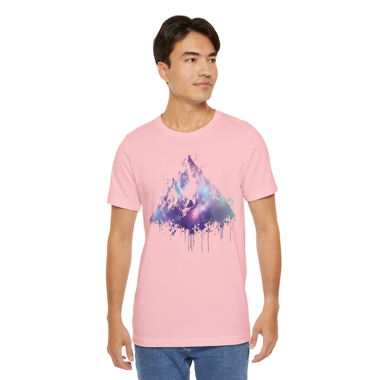 Space Mountain Watercolor Tee — Colorful Drip Peak Graphic T-Shirt