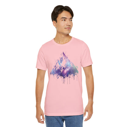Space Mountain Watercolor Tee — Colorful Drip Peak Graphic T-Shirt