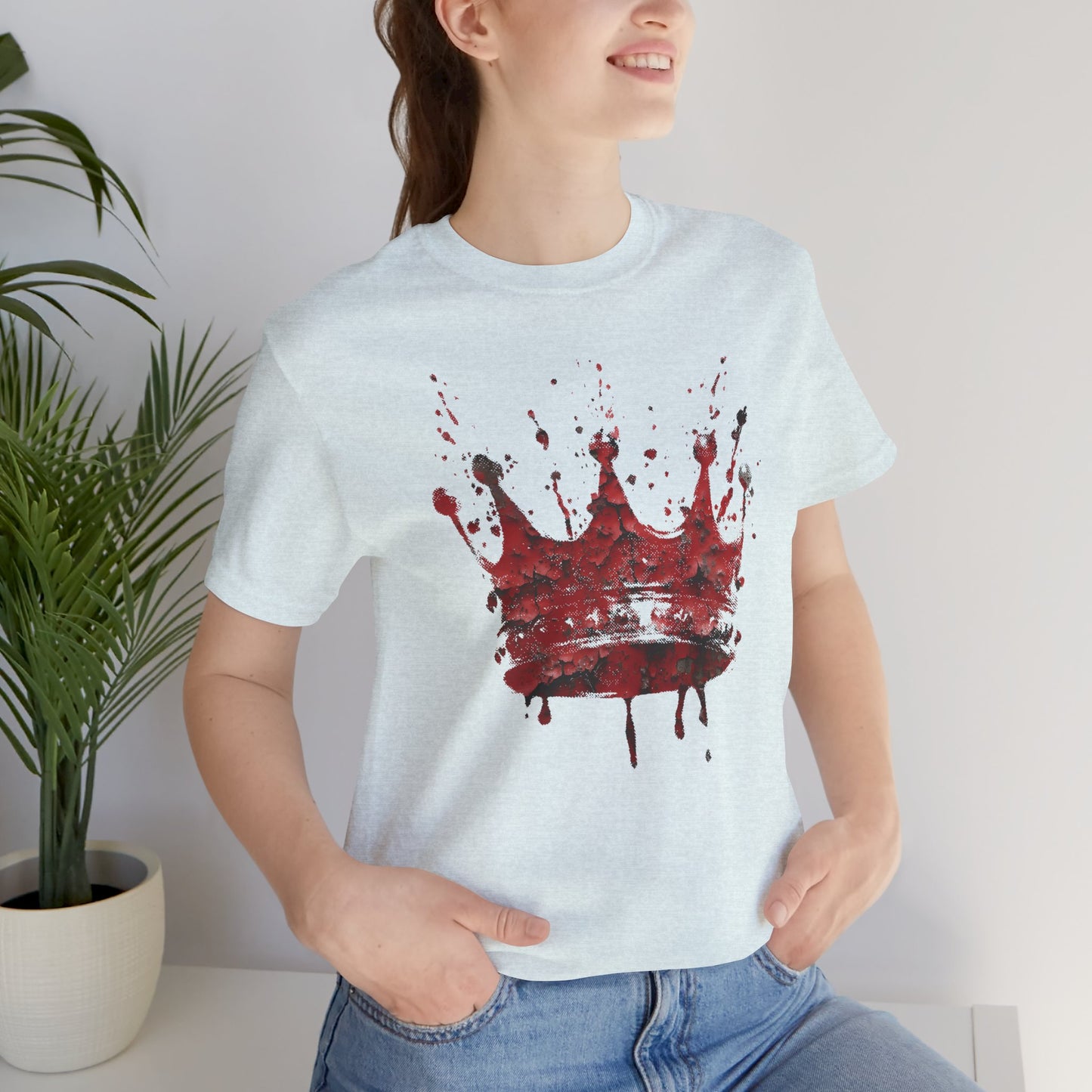 Weathered Kingdom T-Shirt — Watercolor Drip King Crown Graphic Tee