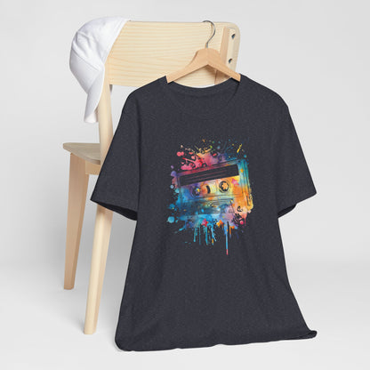 Retro Watercolor Cassette Tape T-Shirt — Vintage Music Tee