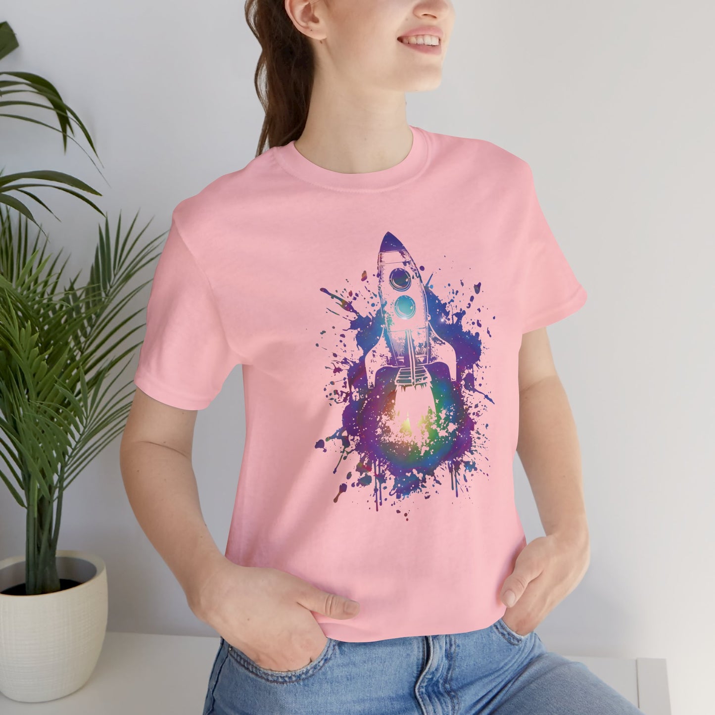 Rocket Ship T-Shirt — Colorful Space Launch Graphic Tee