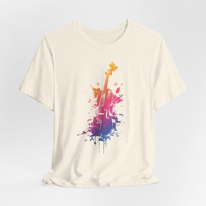 Colorful Violin Splash T-Shirt — Watercolor Musician Tee for Violinists & Music Lovers