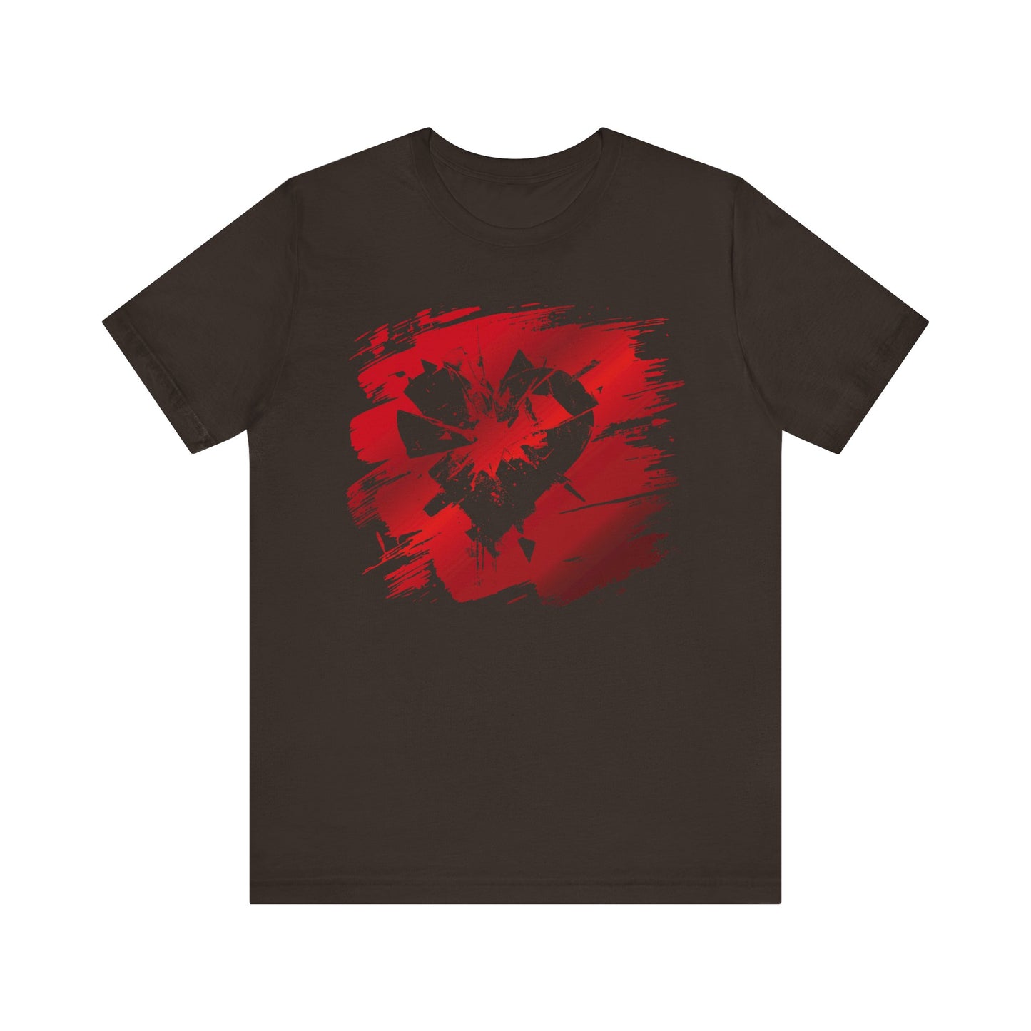 Broken Heart Brushstroke Tee — Distressed Red Heart Graphic Shirt