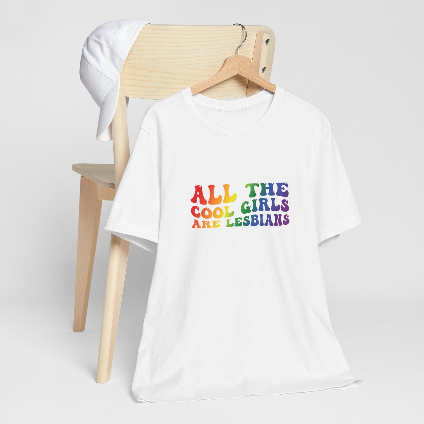 Lesbian Pride Tee — "All the Cool Girls Are Lesbians" Rainbow Shirt