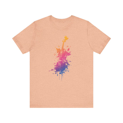 Colorful Violin Splash T-Shirt — Watercolor Musician Tee for Violinists & Music Lovers