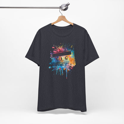 Retro Watercolor Cassette Tape T-Shirt — Vintage Music Tee