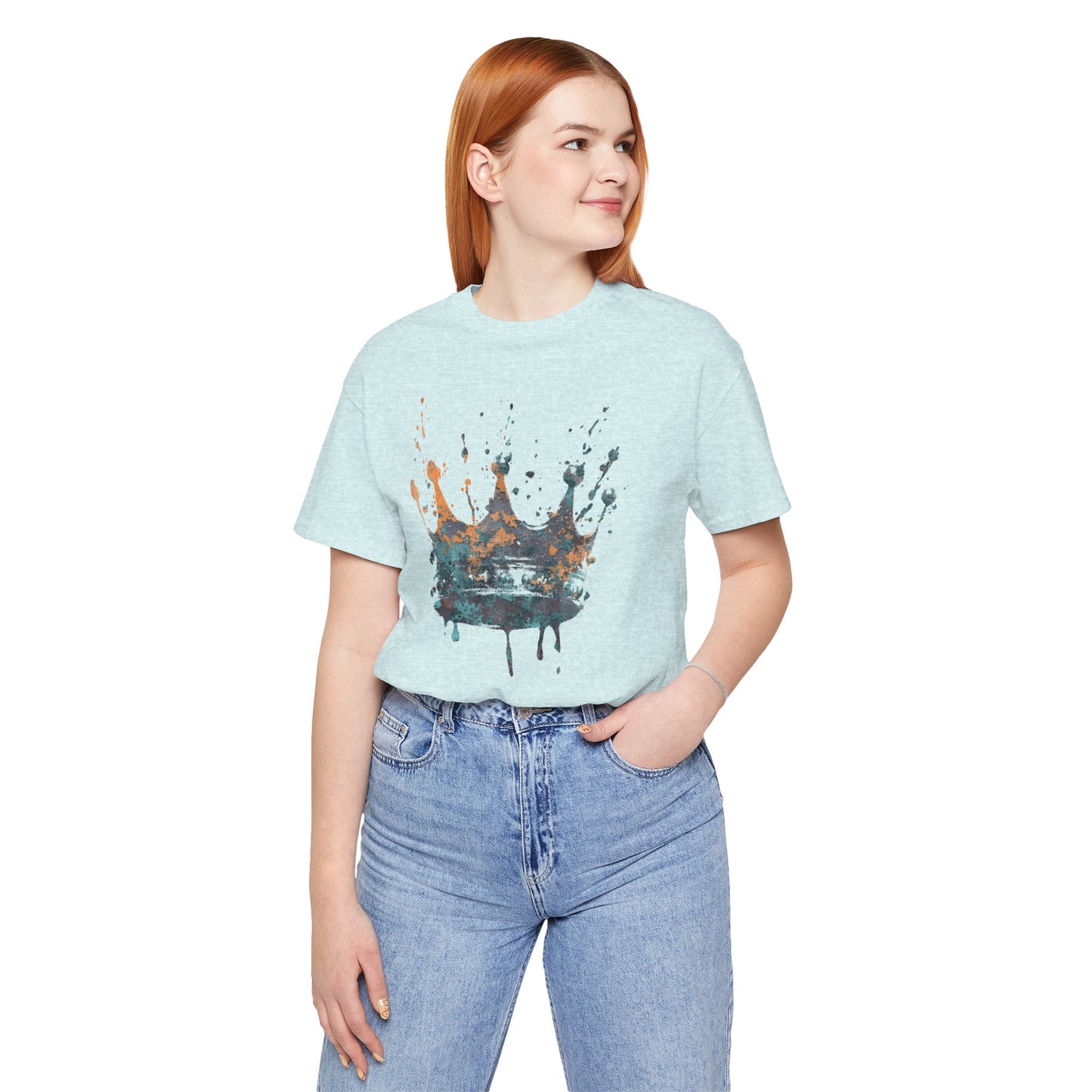 Weathered Kingdom T-Shirt — Watercolor Drip King Crown Graphic Tee