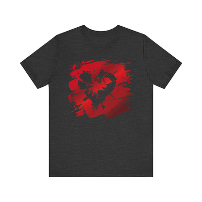 Broken Heart Brushstroke Tee — Distressed Red Heart Graphic Shirt