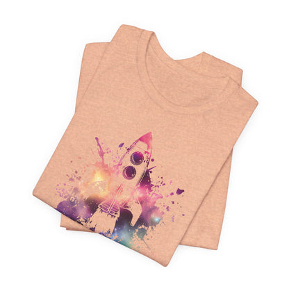 Rocket Ship T-Shirt — Colorful Space Launch Graphic Tee