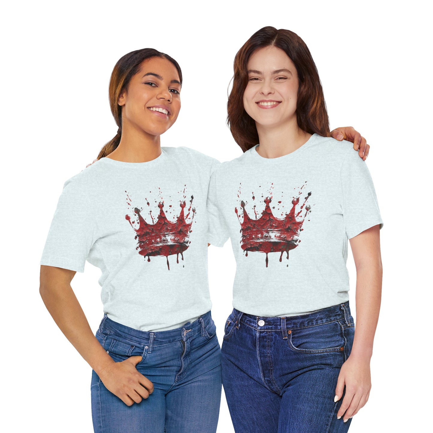 Weathered Kingdom T-Shirt — Watercolor Drip King Crown Graphic Tee