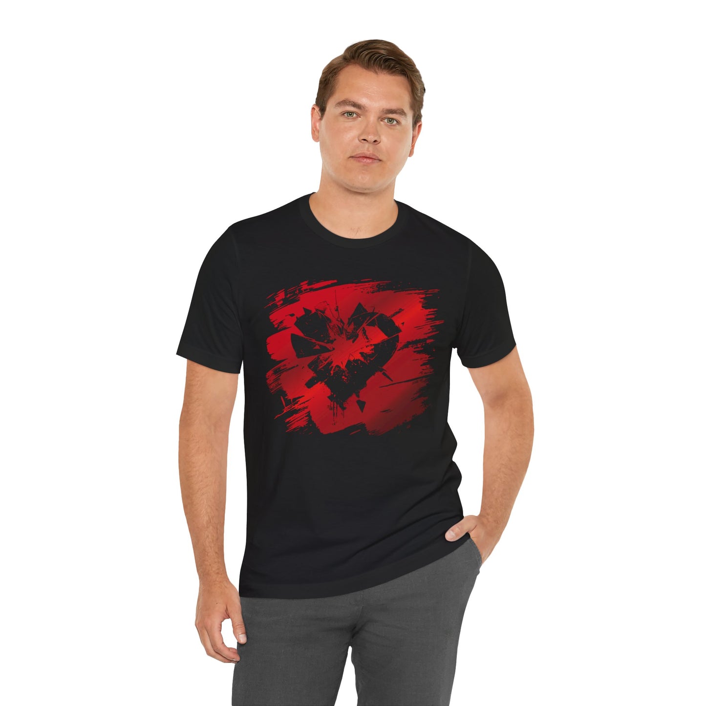Broken Heart Brushstroke Tee — Distressed Red Heart Graphic Shirt