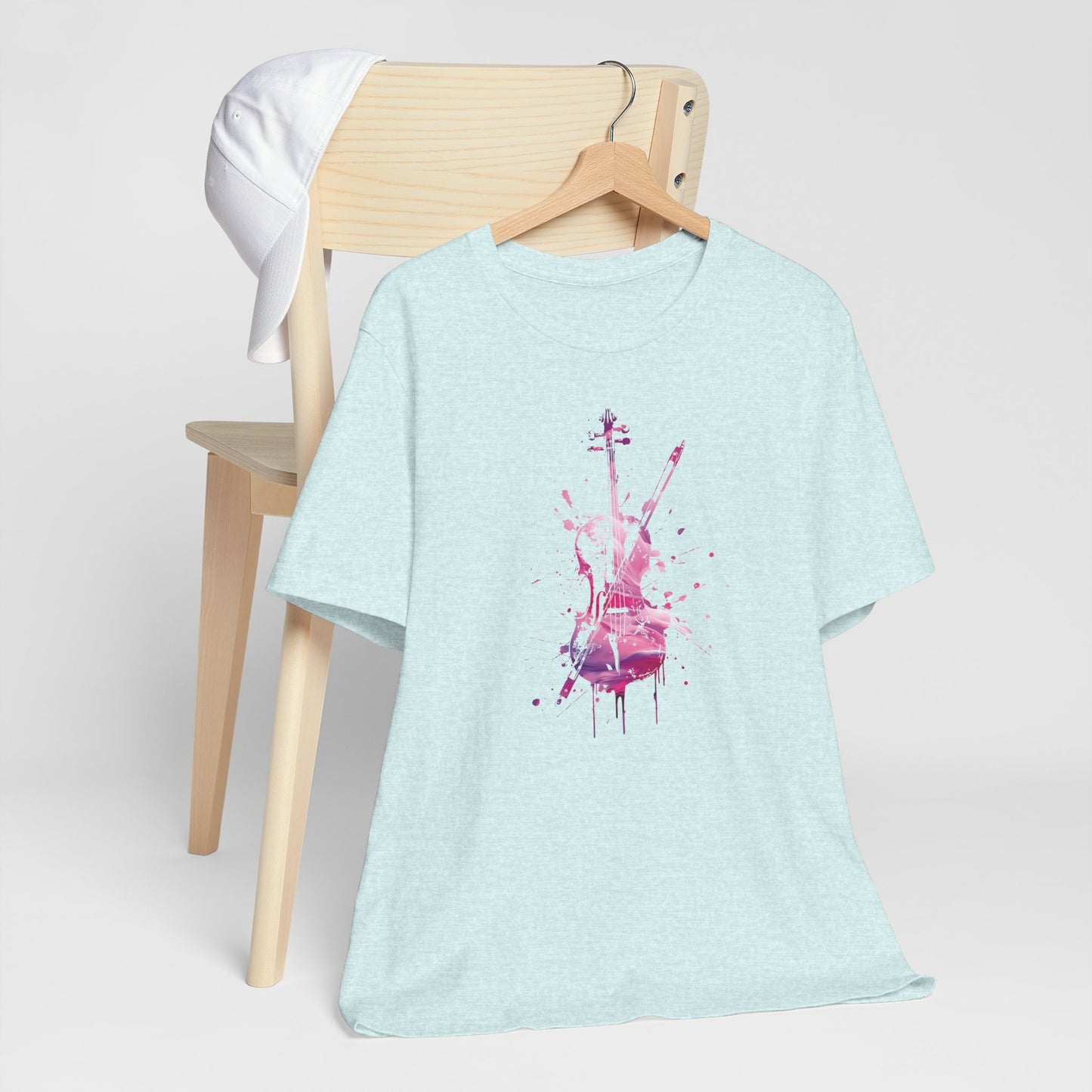 T-Shirt — Pink Watercolor Violin/Cello Graphic Tee