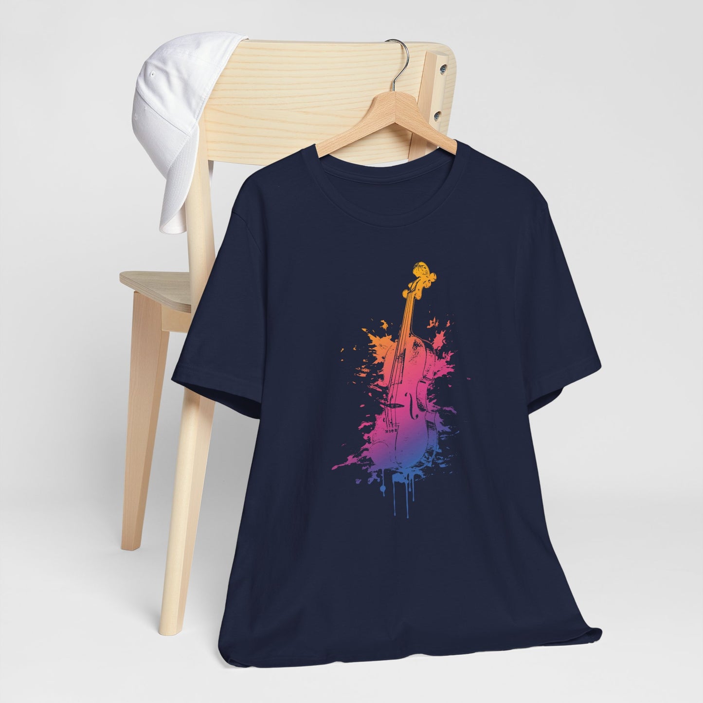 Colorful Violin Splash T-Shirt — Watercolor Musician Tee for Violinists & Music Lovers