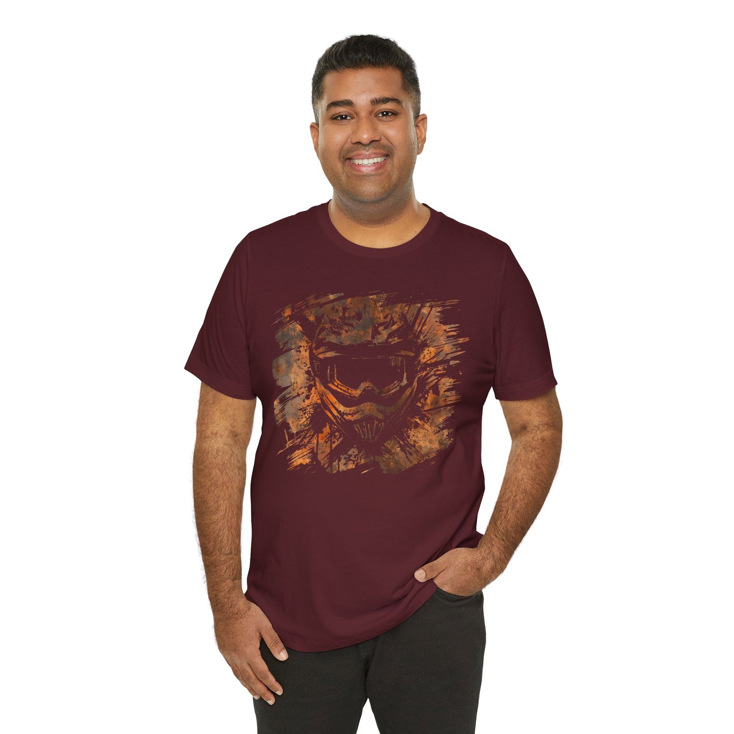 Motorcross Helmet T-Shirt — Distressed Brushstroke Animal Graphic Tee