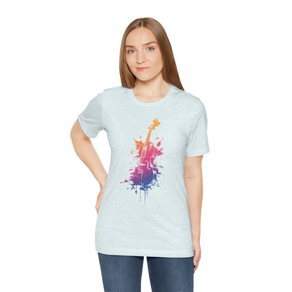 Colorful Violin Splash T-Shirt — Watercolor Musician Tee for Violinists & Music Lovers