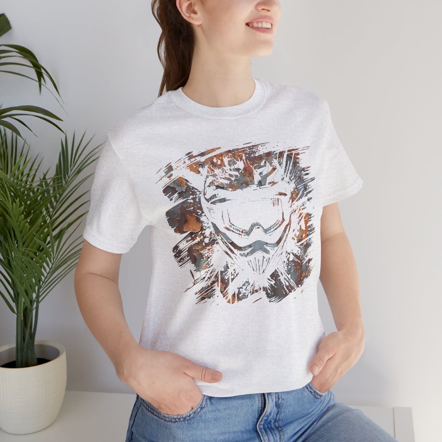 Motorcross Helmet T-Shirt — Distressed Brushstroke Animal Graphic Tee