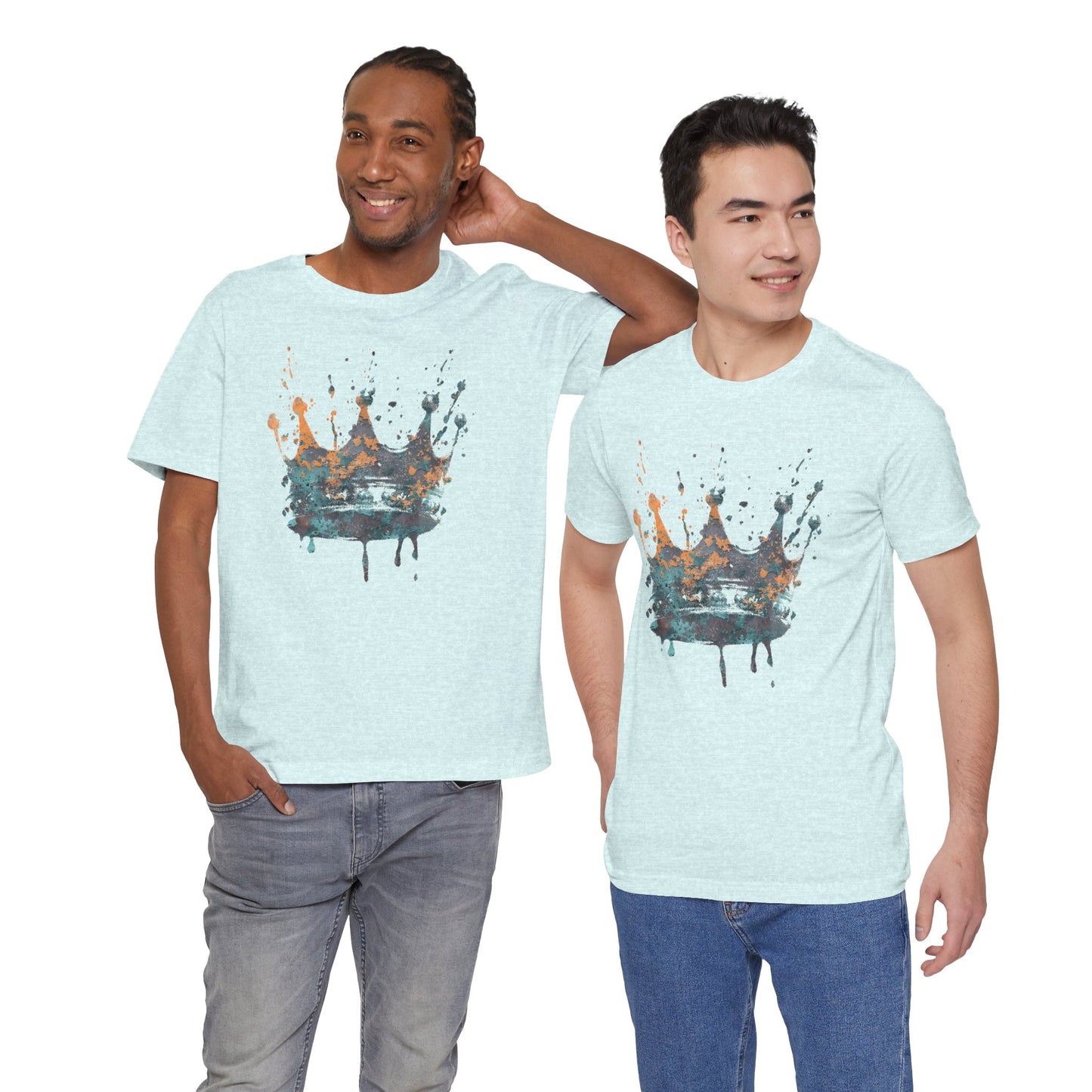 Weathered Kingdom T-Shirt — Watercolor Drip King Crown Graphic Tee