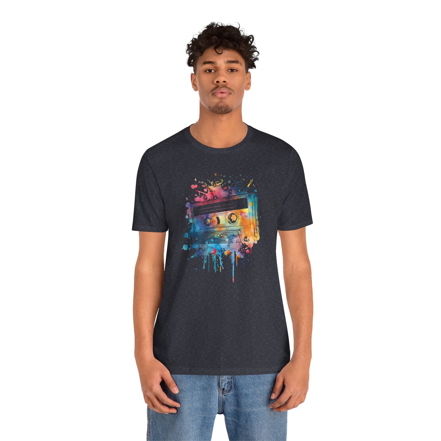 Retro Watercolor Cassette Tape T-Shirt — Vintage Music Tee