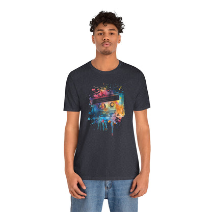 Retro Watercolor Cassette Tape T-Shirt — Vintage Music Tee