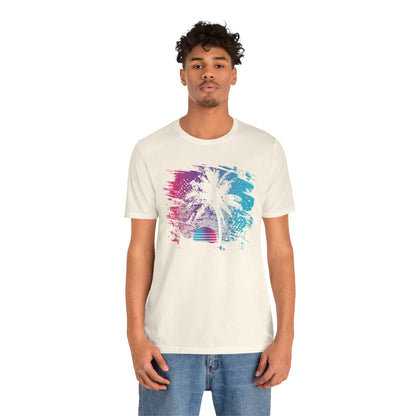 Retro Palm Sunset Tee — Vintage Beach Palm Tree T-Shirt