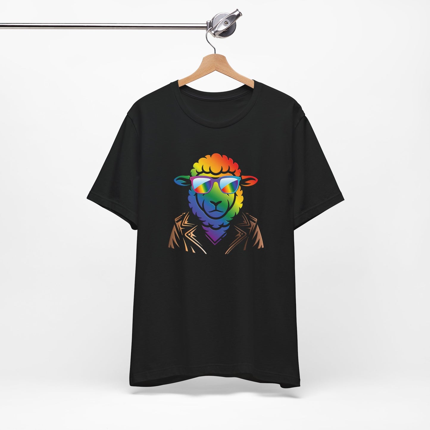 Cool Rainbow Sheep T-Shirt — Retro Sunglasses Lamb Graphic Tee