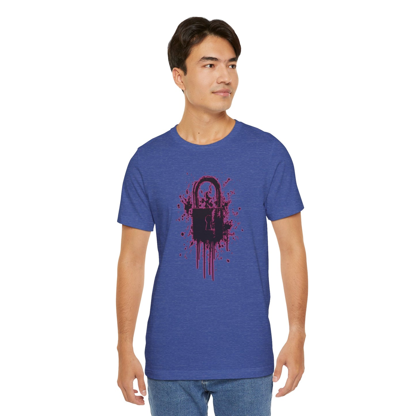 Locked Up Graphic Tee — Dark Splatter Lock Design